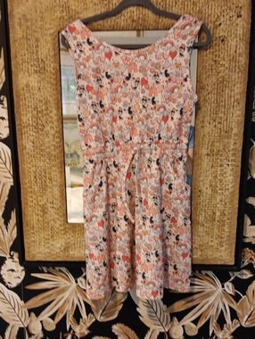 Sleeveless  Pink Disney Print Everyday Dress